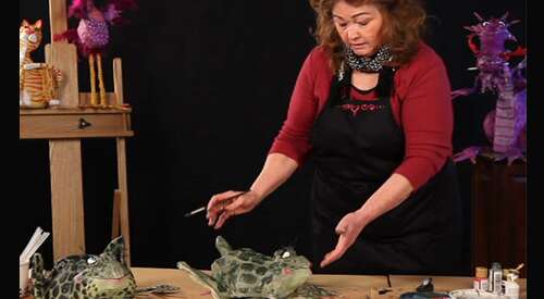 Cloth Mache' Frog by Jean Clay